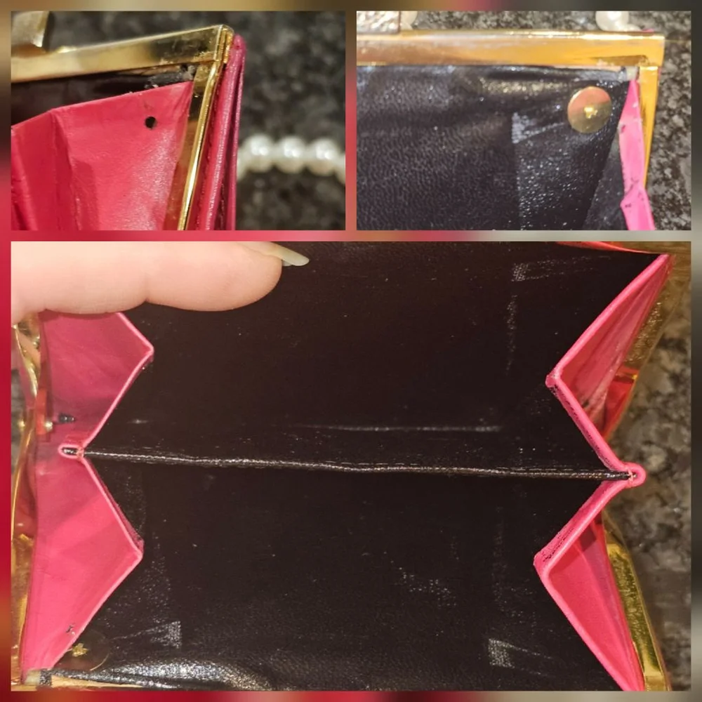 YSL Yves Saint Laurent Cassandra Lock Bi-Fold Wallet w/ Wristlet Strap Added